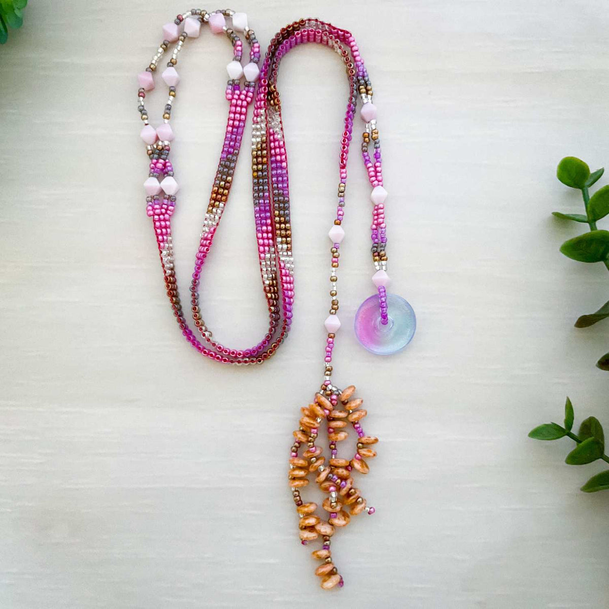 Pearl Shine Lariat and Sassy Fringe Earring Pattern PDF&#39;s