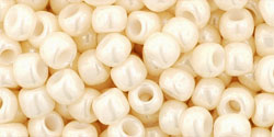 TOHO Seed Beads Round 6/0 Tube 2.5" Opaque Lustered Lt Beige
