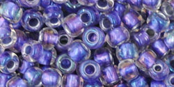 TOHO Seed Beads Round 6/0 Tube 2.5" Inside Color Rainbow Crystal Metallic Purple Lined