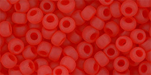 TOHO Round 6/0 Tube 2.5" Transparent Frosted Lt Siam Ruby