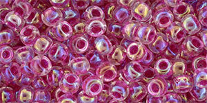 TOHO Round 6/0 Tube 2.5" Inside Color Luster Crystal Hot Pink Lined