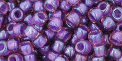 TOHO Seed Beads Round 6/0 Tube 2.5" Inside Color Rainbow Rosaline Opaque Purple Lined