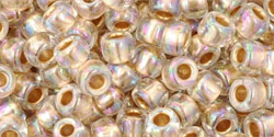 TOHO Round 6/0 Tube 2.5" Gold Lined Rainbow Crystal