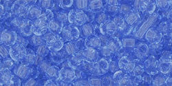TOHO Seed Bead Round 8/0 Tube 2.5&quot; : Transparent LT Sapphire