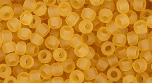 TOHO Round 8/0 Tube 2.5" Transparent Frosted Med Topaz