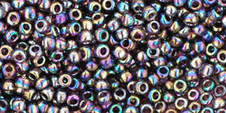 TOHO Seed Beads Round 11/0 Tube 2.5&quot; : Transparent Rainbow Amethyst