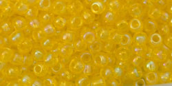 TOHO Round 11/0 Tube 2.5&quot; : Transparent Rainbow Lemon