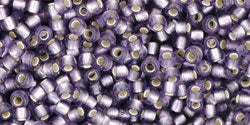 TOHO Round 11/0 Tube 2.5&quot; Silver Lined Frosted Lt Tanzanite