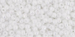 TOHO Seed Beads Round 11/0 Tube 2.5&quot; Opaque Rainbow White