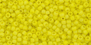 TOHO Round 11/0 Tube 2.5&quot; : Opaque Rainbow Frosted Dandelion