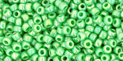 TOHO Round 11/0 Tube 2.5&quot; : Opaque Rainbow Mint Green