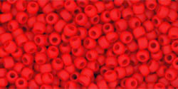 TOHO Round 11/0 Tube 2.5&quot; : Opaque Frosted Cherry