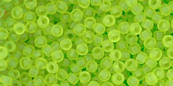 TOHO Seed Beads Round 11/0 Tube 2.5&quot; : Transparent Frosted Lime Green