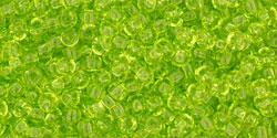 TOHO Seed Beads Round 11/0 Tube 2.5&quot; : Transparent Lime Green
