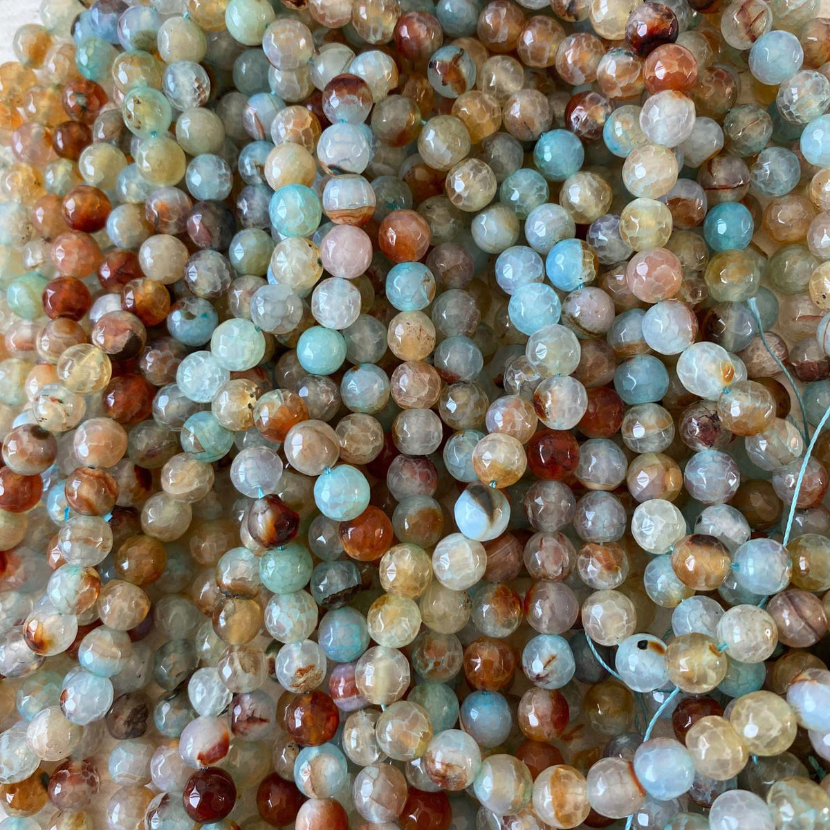 Agate Light Multi Brown Blue 8mm Gemstone