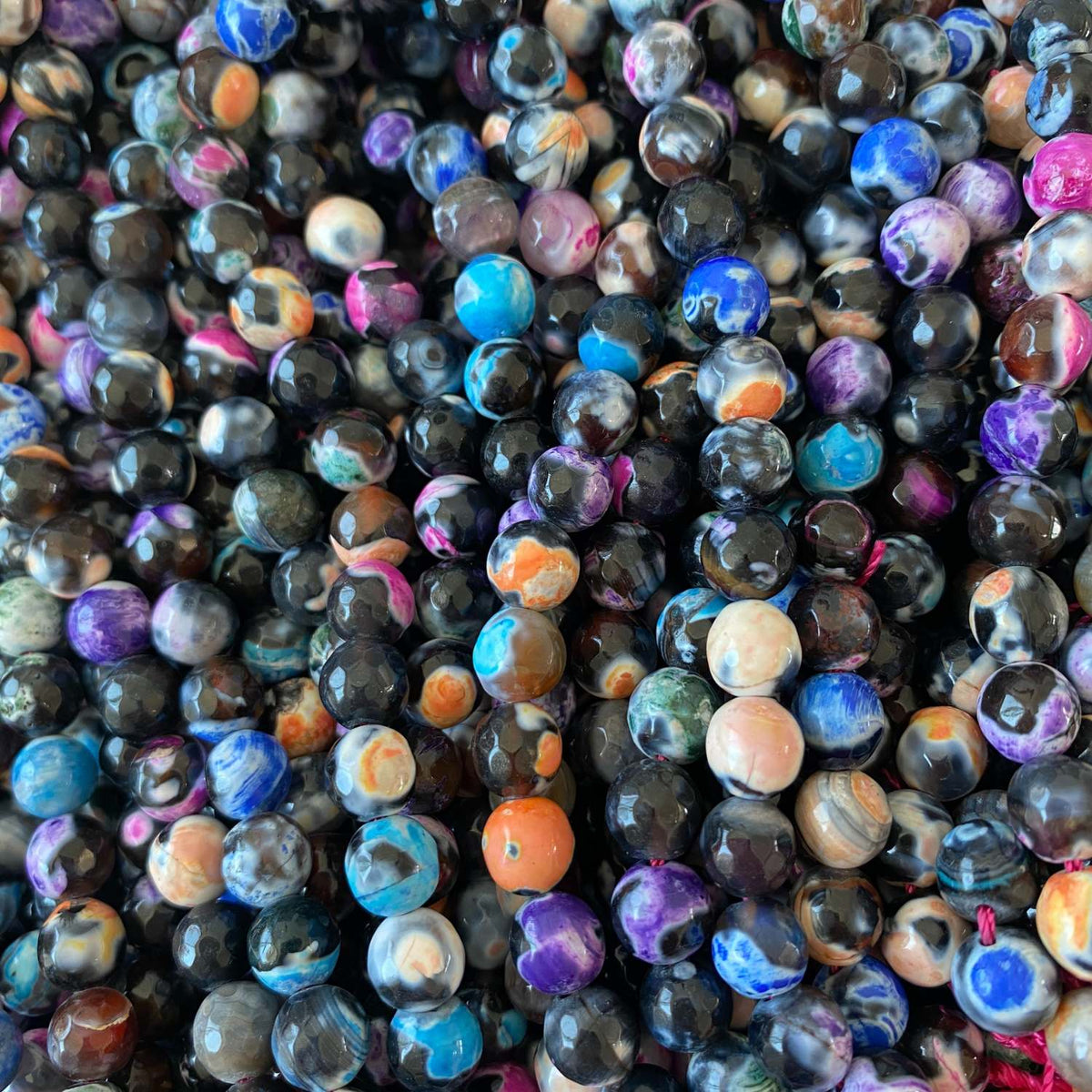 Agate Multi Black  7-8mm Gemstone