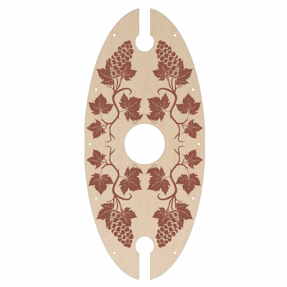 Sustainable Baltic Birch Designer Two Slide Stemware Wine Caddie Grapevine