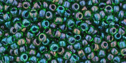 TOHO Seed Beads Round 11/0 Tube 2.5&quot; Inside Color Peridot Emerald Lined
