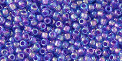 TOHO Seed Beads Round 11/0 Tube 2.5" Inside Color Rainbow Aqua Purple Lined