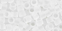 TOHO Seed Beads Round 11/0 Tube 2.5" Transparent Frosted Crystal
