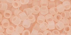 TOHO Seed Beads Round 11/0 Tube 2.5" Transparent Frosted Rosaline