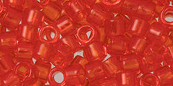 TOHO Round 8/0 Tube 2.5&quot; : Transparent Lt Siam Ruby