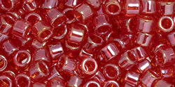 TOHO Seed Beads Round 11/0 Tube 2.5&quot; Transparent Lustered Ruby