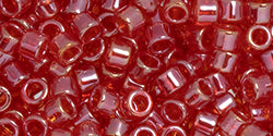 TOHO Seed Beads Round 11/0 Tube 2.5" Transparent Lustered Ruby