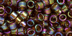 TOHO Seed Beads Round 11/0 Tube 2.5&quot; : Transparent Rainbow Smokey Topaz