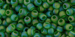 TOHO Round 8/0 Tube 2.5" Transparent Rainbow Frosted Grass Green