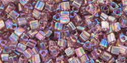 TOHO Seed Beads Round 11/0 Tube 2.5" Transparent Rainbow Lt Amethyst