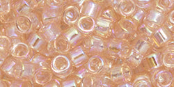 TOHO Seed Beads Round 11/0 Tube 2.5&quot; Transparent Rainbow Rosaline