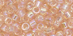 TOHO Seed Beads Round 11/0 Tube 2.5" Transparent Rainbow Rosaline