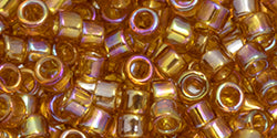 TOHO Seed Beads Round 11/0 Tube 2.5&quot; Transparent Rainbow Topaz