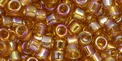 TOHO Seed Beads Round 11/0 Tube 2.5" Transparent Rainbow Topaz