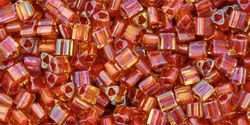 TOHO Seed Beads Round 11/0 Tube 2.5&quot; Inside Color Jonquil Brick Red Lined