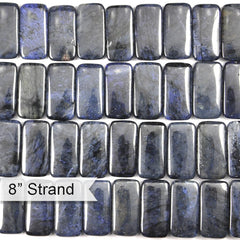 Dumortierite 10x20mm double drilled 8 inch strand