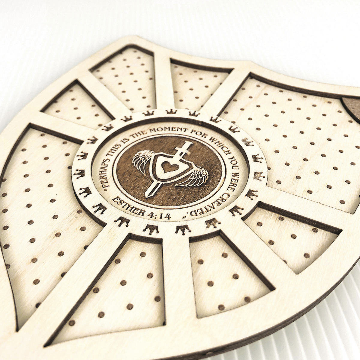 Jewel Loom Wood Bead Board in Shield Shape