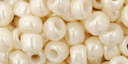 TOHO Seed Beads Round 3/0 Tube 2.5" Opaque Lustered Lt Beige