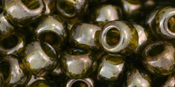 TOHO Seed Beads Round 3/0 Tube 2.5" Gold Lustered Green Tea