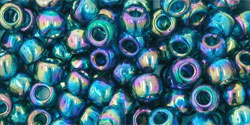 TOHO Round 6/0 Tube 2.5" Transparent Rainbow Teal