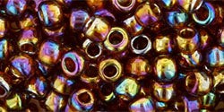 TOHO Round 6/0 Tube 2.5" Transparent Rainbow Smokey Topaz