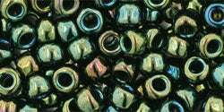TOHO Seed Beads Round 6/0 Tube 2.5" : Metallic Iris Green/Brown