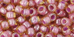 TOHO Round 6/0 Tube 2.5" Inside Color Lt Topaz/Pink Lined