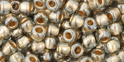 TOHO Round 6/0 Tube 2.5" Gold Lined Black Diamond