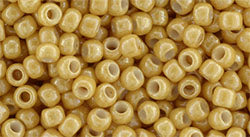 TOHO Seed Beads Round 8/0 Tube 2.5&quot; Opaque Lustered Dk Beige