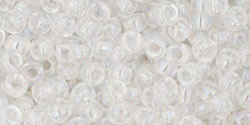 TOHO Seed Beads Round 8/0 Tube 2.5&quot; Transparent Rainbow Crystal