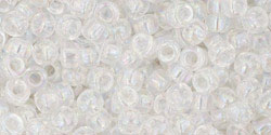 TOHO Seed Beads Round 8/0 Tube 2.5" Transparent Rainbow Crystal