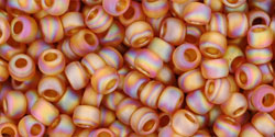 TOHO Seed Beads Round 8/0 Tube 2.5" Transparent Rainbow Frosted Dk Topaz
