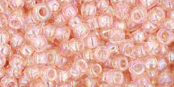TOHO Seed Beads Round 8/0 Tube 2.5&quot; Transparent Rainbow Rosaline